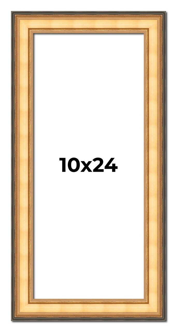 Panoramic Traditional Gold Picture Frame - UV Acrylic, Foam Board Backing, Hanging Hardware